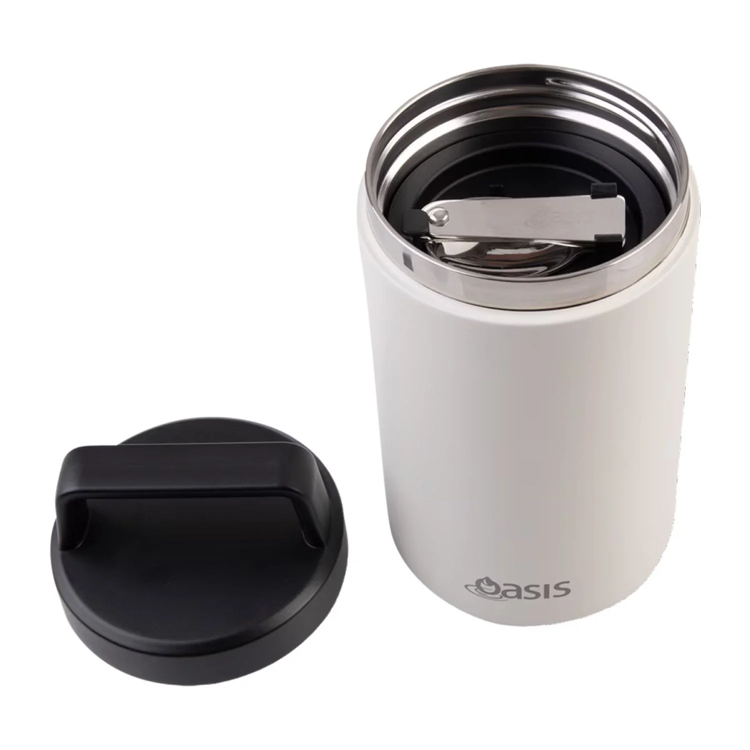 Oasis Stainless Steel Insulated Dual Compartment Food Jar with Handle And Spoon 700ML
