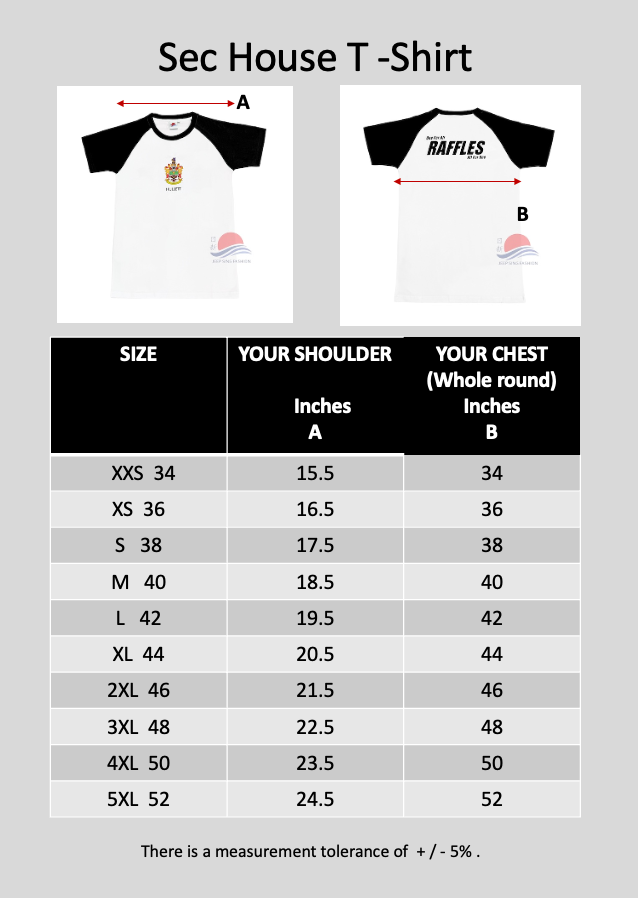 Raffles Institution Year 1-4 BLACK House T-shirt (Hullett)