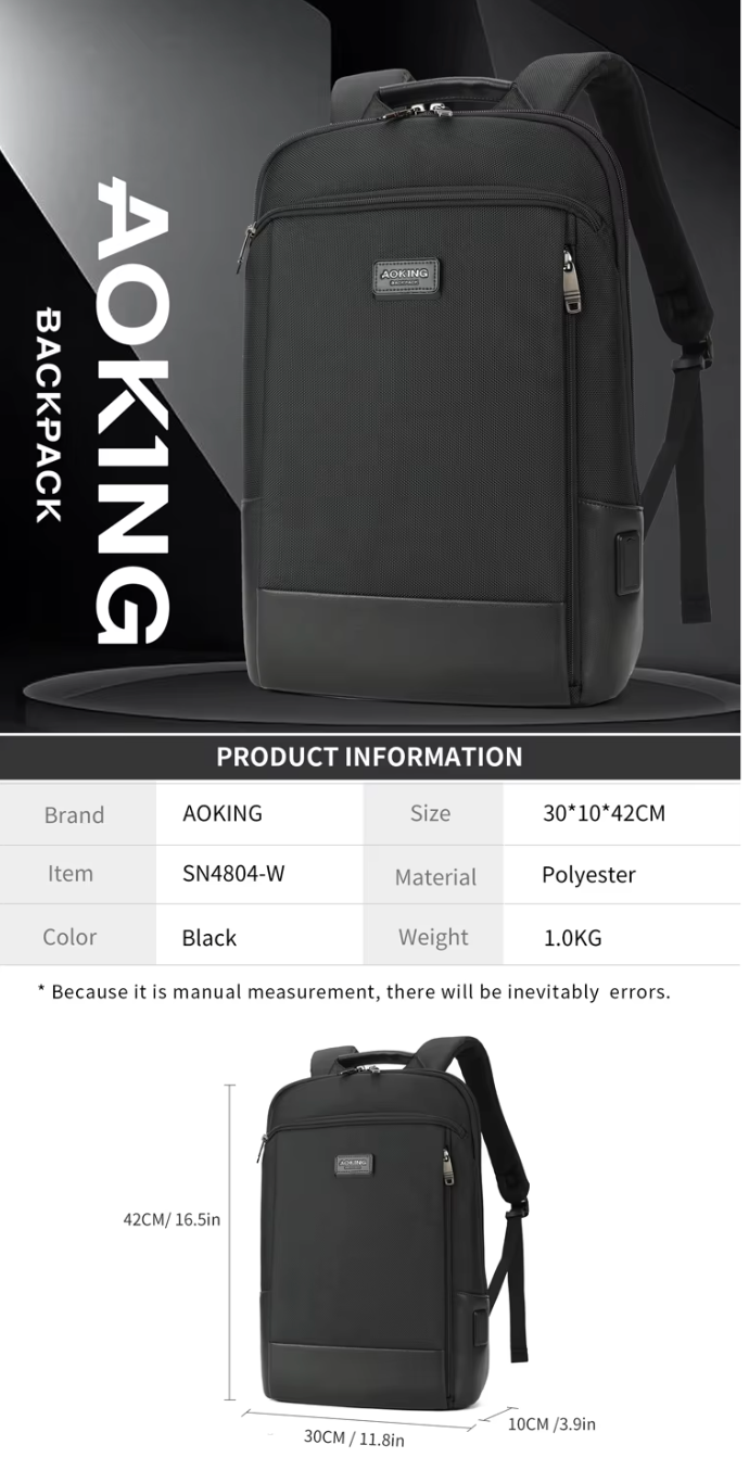 Aoking Laptop Backpack Black SN4804-W