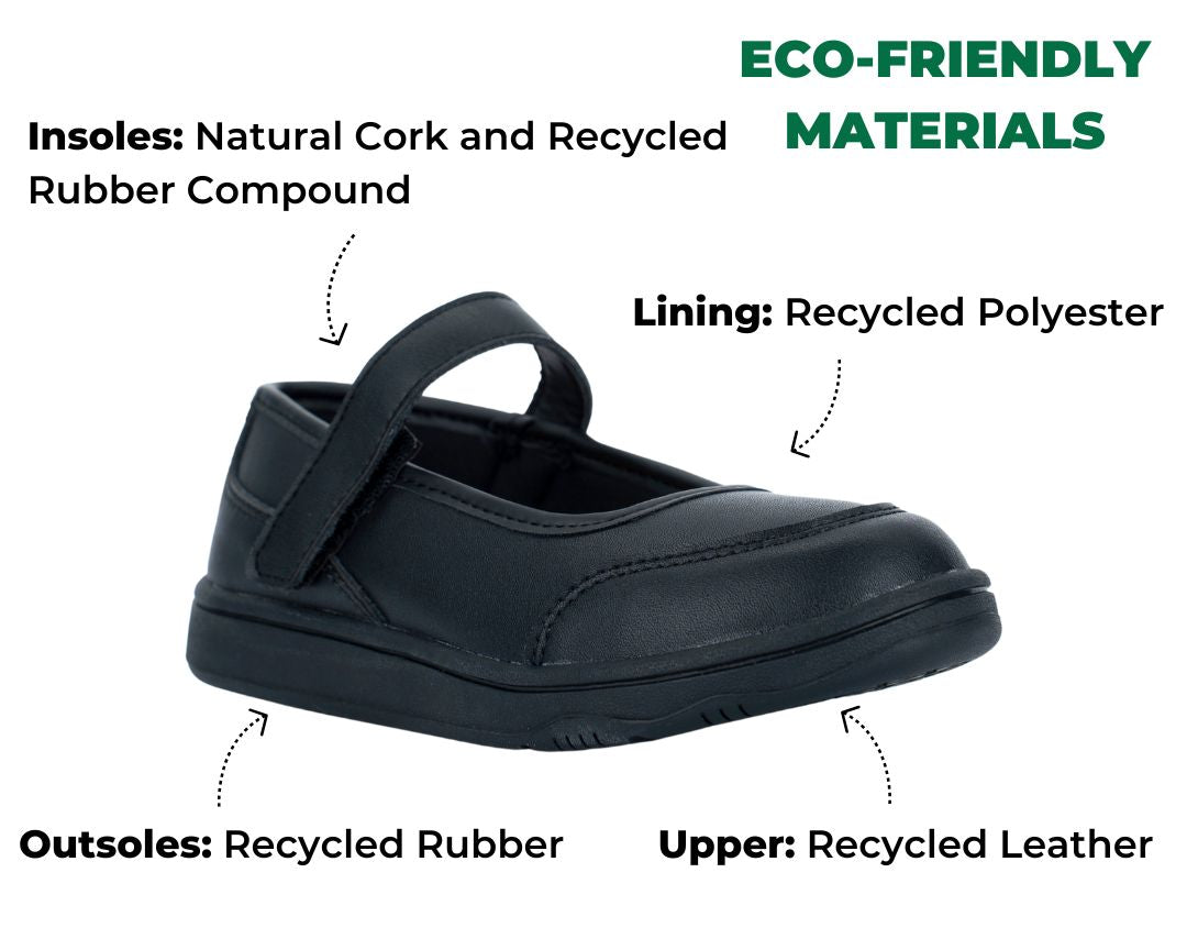 Mary Jane Recycled Leather Kids School Shoes
